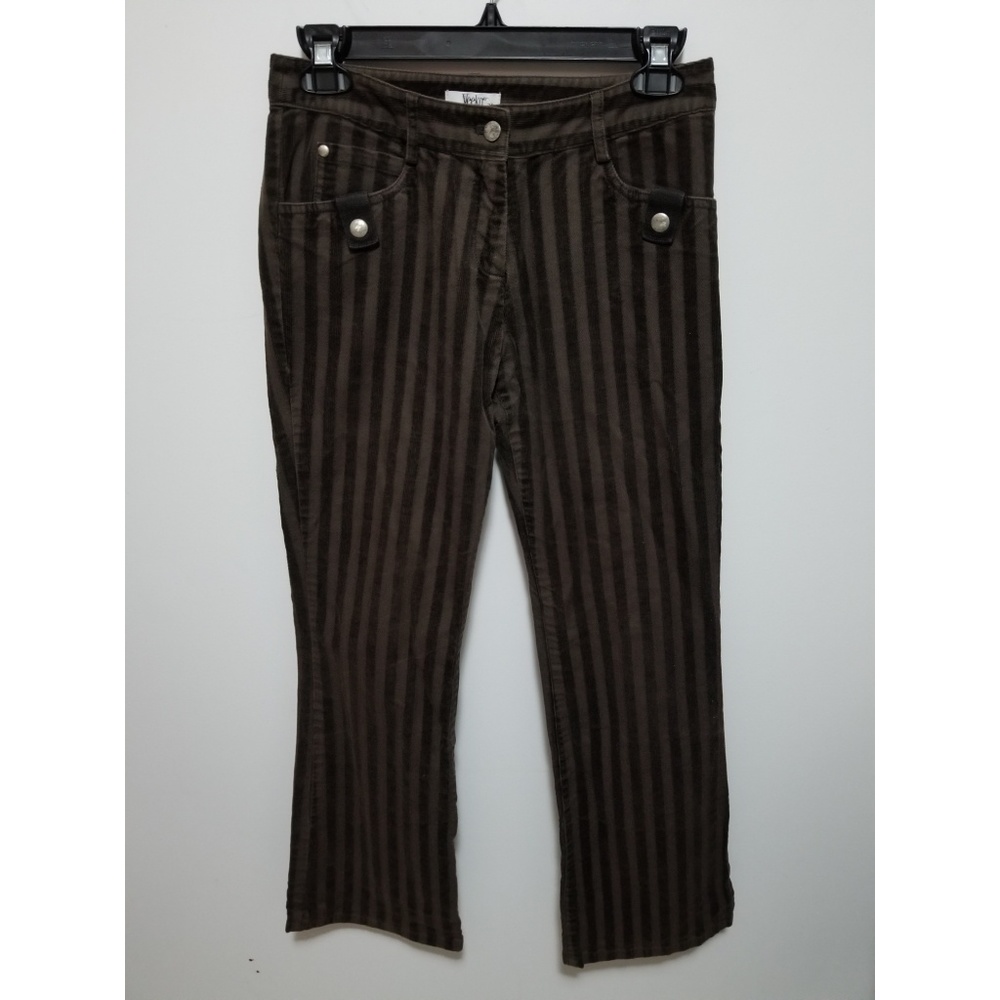 Veeko dark brown pants with vertical stripes